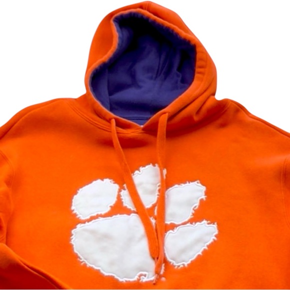 E5 Other - Clemson Tigers Hoodie Mens S Orange Purple Paw Print NCAA Football College Sport